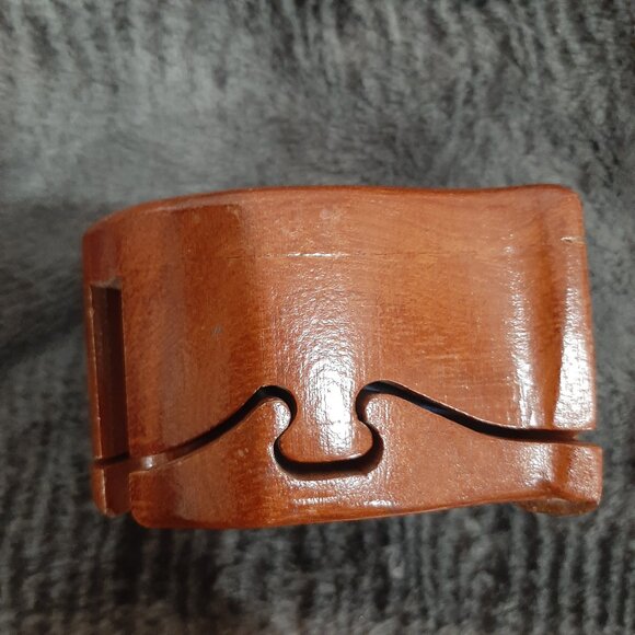 Adorable vintage hand made pig wooden jewelry box - Picture 4 of 11